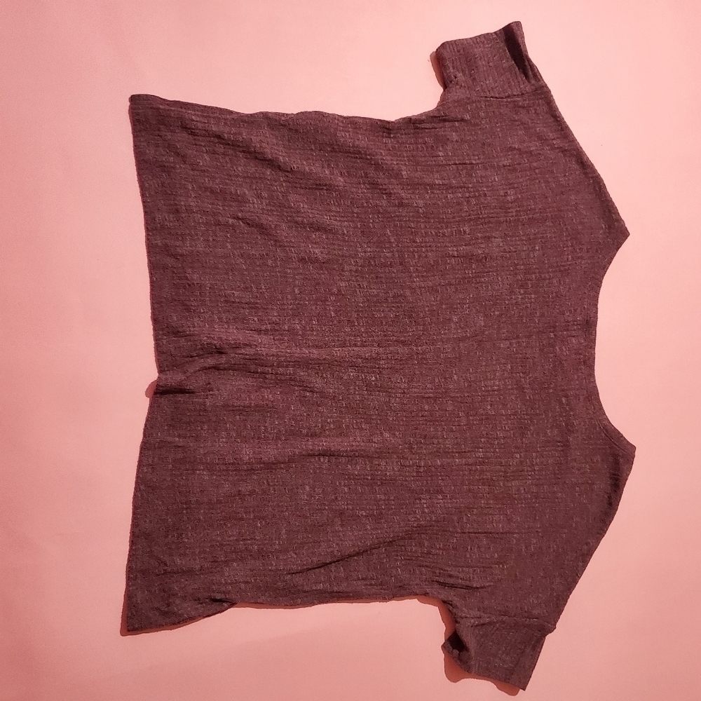 American Eagle Outfitters Dark Pulb Super Soft Cozy Cropped Knit Top - Picture 4 of 5